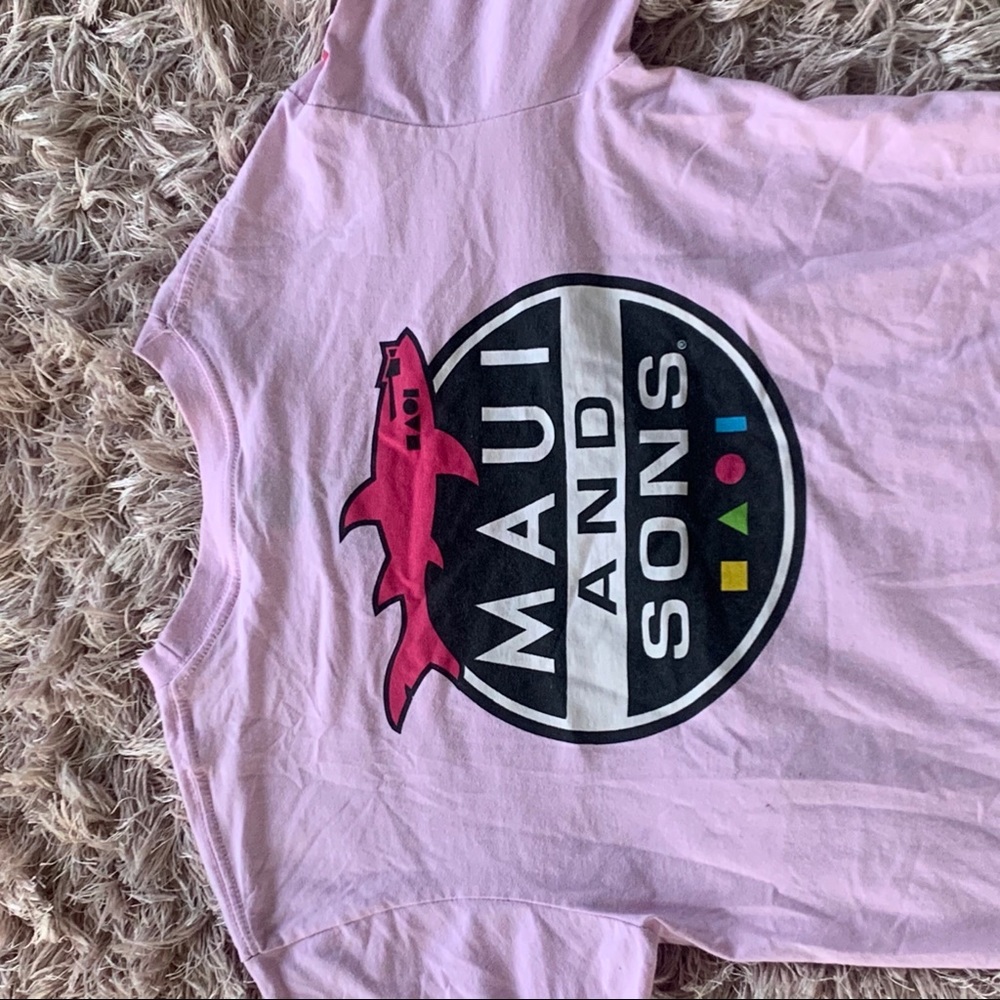 pastel pink medium men’s long sleeve maui shirt